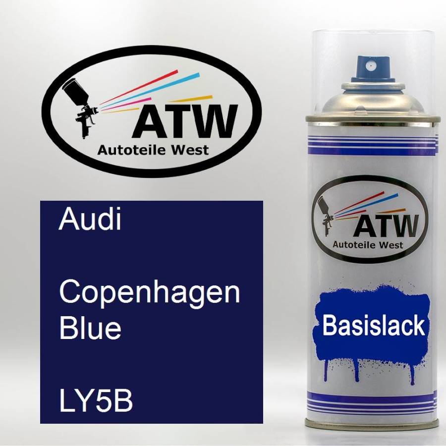 Audi, Copenhagen Blue, LY5B: 400ml Sprühdose, von ATW Autoteile West.